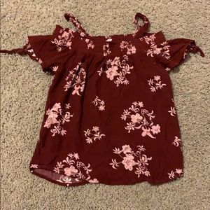 Burgundy Floral shirt!